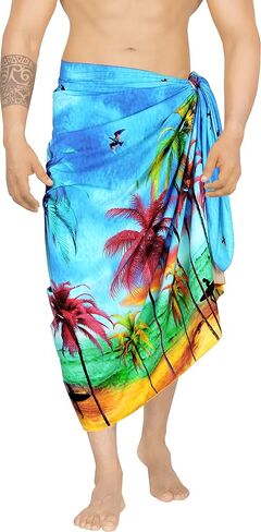LA LEELA Men's Sarong Bath Hawaiian Pareo Wrap in Saudi Arabia