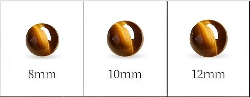 Natural Tiger Eye Stone Bracelet, 8-12mm Healing Energy Gemstone Beads, Elastic Stretch Design for Yoga and Meditation in Kuwait