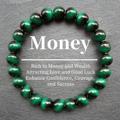 Money Attraction Bracelets for Women Men Natural Stone Tiger Eye Handmade Stretch Attracts Money Wealth Beads Bracelet Yoga Jewelry Gifts in Saudi Arabia