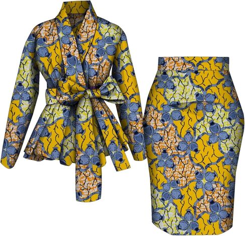 African Clothes for Women Wedding Ankara Dashiki Party Outfits 2 Piece Set African Top and Skirts Lady African Attire in Saudi Arabia