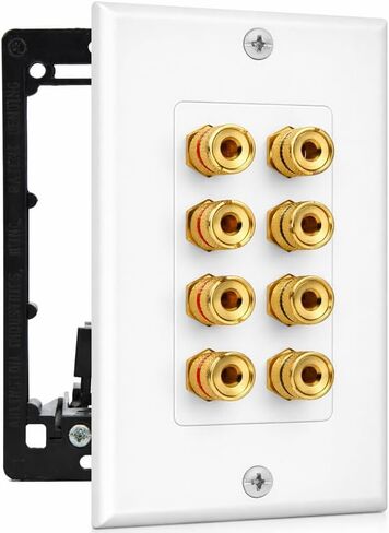 5 Speaker Wall Plate, Home Theater Wall Plate, Gold Plated Binding Posts, Speaker Wall Plates, for Home Theater Wall Speaker Plate Setup in Saudi Arabia
