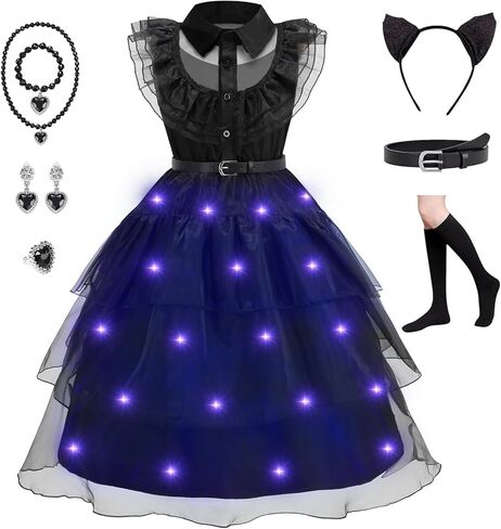 Girls Princess Dress with Crown Magic Wand Cape Princess Costumes for Party Cosplay3-9 in Kuwait