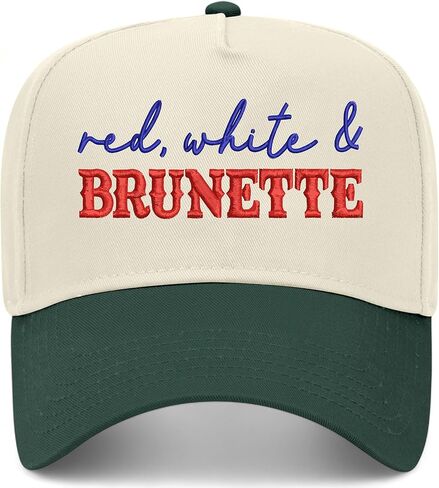 Red, White, & Brunette Hat | Premium Vintage Trucker Hat with Adjustable Snapback for Men and Women in Saudi Arabia