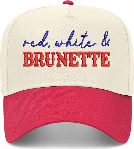 Red, White, & Brunette Hat | Premium Vintage Trucker Hat with Adjustable Snapback for Men and Women in Saudi Arabia