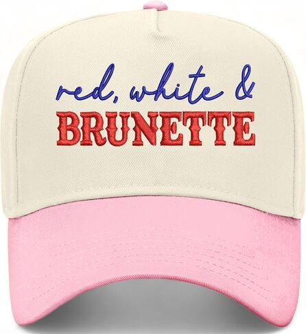 Red, White, & Brunette Hat | Premium Vintage Trucker Hat with Adjustable Snapback for Men and Women in Saudi Arabia