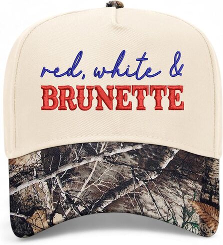 Red, White, & Brunette Hat | Premium Vintage Trucker Hat with Adjustable Snapback for Men and Women in Saudi Arabia