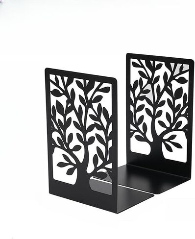 نهايات الكتب، نهايات معدنية لتزيين الأرفف، سدادة شجرة للكتب الثقيلة للمكتب والمطبخ المنزلي، أسود (زوج واحد/قطعتان، كبير) in Saudi Arabia