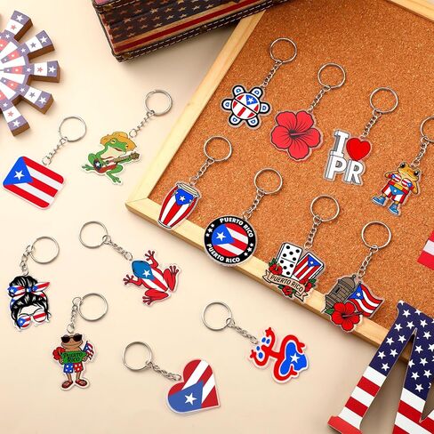 Puerto Rico Keychain Souvenirs Gift Bulk Puerto Rico Acrylic Keychain Birthday Party Decorations Supplies in Saudi Arabia