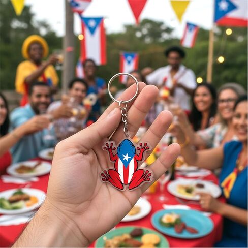 Puerto Rico Keychain Souvenirs Gift Bulk Puerto Rico Acrylic Keychain Birthday Party Decorations Supplies in Saudi Arabia