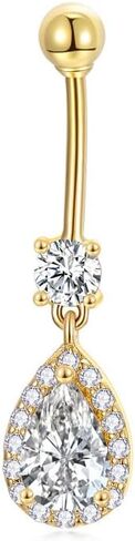 Opal CZ Dangle Belly Button Rings for Women 925 Sterling Silver 16G Heart Teardrop Sun Navel Rings Belly Piercing Jewelry Gift in Saudi Arabia