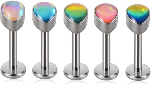5 قطعة 16 جرام G23 التيتانيوم التدرج الساطع قطرة Labret ثقب الزنمة اللولب الشفاه مونرو ثقب مسمار مجوهرات للجسم in Kuwait
