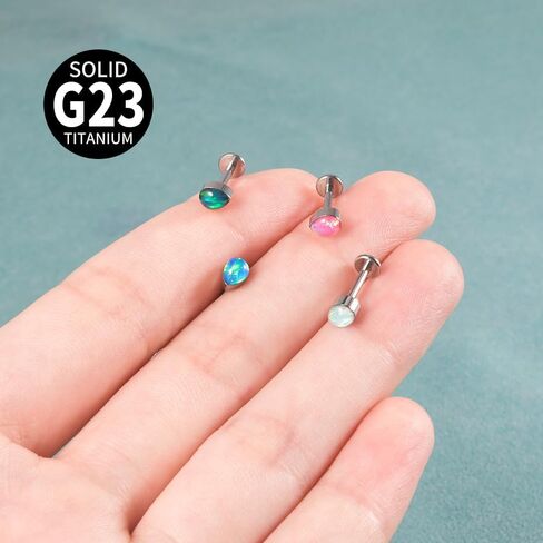 5 قطعة 16 جرام G23 التيتانيوم التدرج الساطع قطرة Labret ثقب الزنمة اللولب الشفاه مونرو ثقب مسمار مجوهرات للجسم in Kuwait
