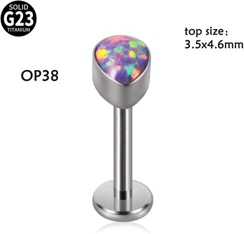 5 قطعة 16 جرام G23 التيتانيوم التدرج الساطع قطرة Labret ثقب الزنمة اللولب الشفاه مونرو ثقب مسمار مجوهرات للجسم in Kuwait