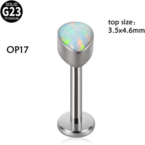 5 قطعة 16 جرام G23 التيتانيوم التدرج الساطع قطرة Labret ثقب الزنمة اللولب الشفاه مونرو ثقب مسمار مجوهرات للجسم in Kuwait