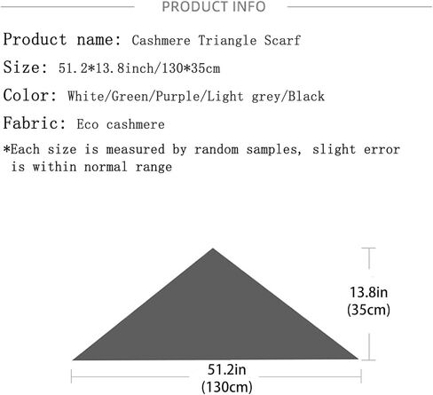 Cashmere Triangle Scarf 100% for Women Winter, Wool Scarf Neck Warmer, Warm Triangle Shawl, Womens Long Soft in Saudi Arabia