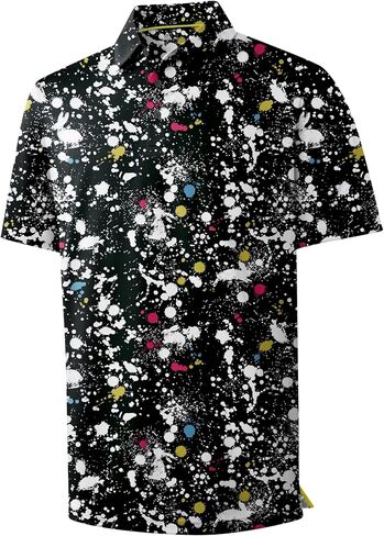 Zity Mens Golf Tirts Short Sleeve Print Patterns Performance Moisture Wicking Polo Shirt in Saudi Arabia