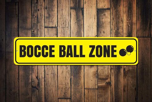 لافتة منطقة كرة Bocce، لافتة الفائز بلينو جاك آند بول يارد المخصصة للعبة، ديكور ألومنيوم لغرفة ألعاب الكهف للرجال - 4 بوصة × 18 بوصة in Kuwait