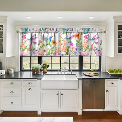 Strawberry Kitchen Valances Funny Window Over Sink Decor Ideas Retro Small Window Drapes for Kitchen Bedroom Bathroom Laundry Room Small Windows 18x54 inch in Saudi Arabia