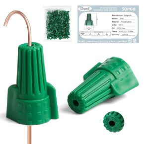 Leepenk 300PCS Green Wire Nuts with Hole, Winged Electrical Wire End Connectors Caps, Twist-On Easy Screw On Type Connectors,Nuts Cable Grounding Connectors Electrical Cap UL Listed,14-10 AWG in Saudi Arabia