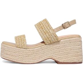 صنادل منصة النساء المفتوحة تو رباط الكاحل الصيف إسفين إسبادريل الصنادل لطيف شاطئ القش الرافية المنسوجة الصنادل مريحة عطلة فستان أحذية in Kuwait