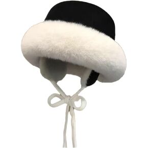 Winter Suede Bucket Hat with Ear Flaps Women Men Fuzzy Beanie Hats Faux Fur Fisherman Cap Beanies Cap Cloche Aviator Caps in Saudi Arabia