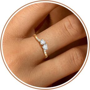 Birthstone Rings for Women Teen Girl Gifts Stacking Gold Rings Non Tarnish 2 Love Heart Birthstone Promise Wedding Mothers Day Anniversary Birthday Gift Jewelry in Kuwait