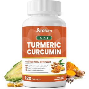 مكمل الكركم - تركيبة عشبية معقدة مع الزنجبيل والخرشوف والشمر والفلفل الأسود، 120 كبسولة in Kuwait