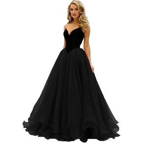 SDRESS Sweetheart Velvet and Tulle Prom Dresses Strapless Corset Ball Gown Evening Party Sweet 16 Quinceneara Dress in Saudi Arabia
