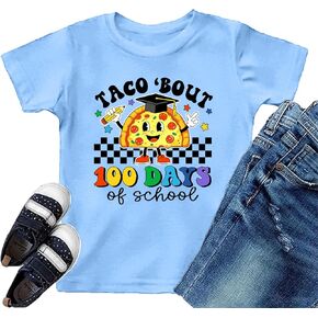 VVNTY Kids 100 Days of School Shirt Toddler Boys Girls 100th Day of School T-Shirt Kindergarten Tee Student T Shirts in Kuwait