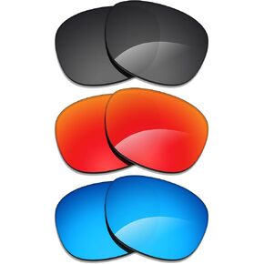 Alphax 3 Pair Polarized Replacement Lenses for Ray Ban RB4190 52mm Sunglasses- Black+Blue+Red in Saudi Arabia