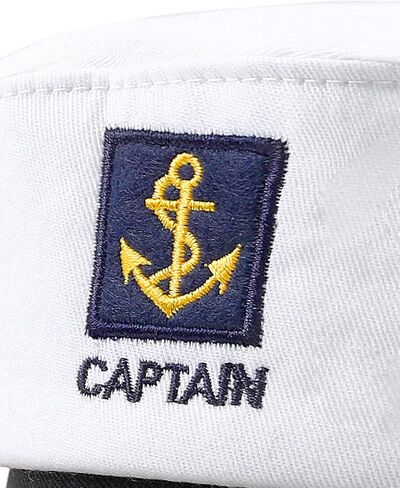 Funny World Men's Captain Hat White Yacht Hats for Sailor Costume Accessory, 6 piece set in Saudi Arabia