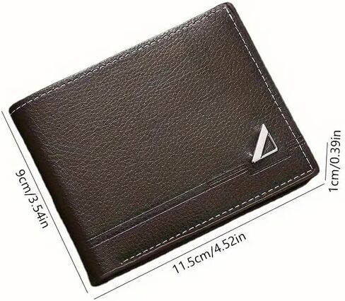 Men's Business Horizontal Short Wallet Money Clip, Fashion Large Capacity PU Leather Wallet in Saudi Arabia