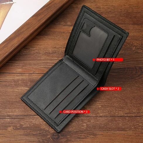 Men's Business Horizontal Short Wallet Money Clip, Fashion Large Capacity PU Leather Wallet in Saudi Arabia