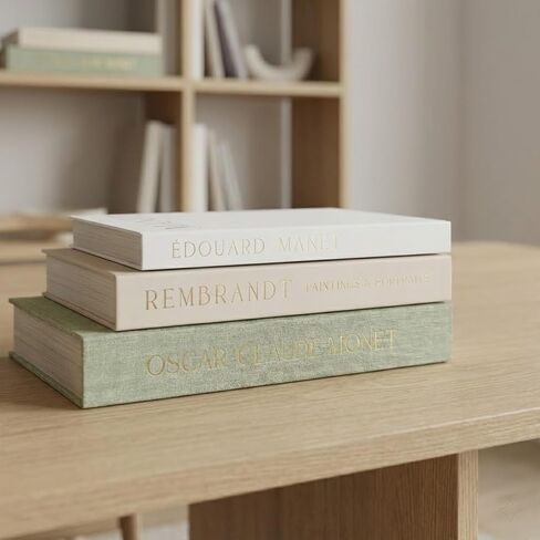 كتب تزيين جميلة لديكور المنزل - مجموعة من 3 صناديق كتان، كتاب ديكور صناعي جمالي لديكور المنزل، مناسب لتزيين طاولة القهوة/رف الكتب/قاعة المدخل/تخزين الصور/الثور التذكارية in Saudi Arabia