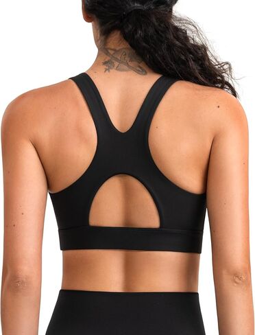YUNOGA Racerback Sculpt Sports Bra, U Neck High Impact Running Wireless Workout Yoga Bras with Removable Cups Pads in Saudi Arabia