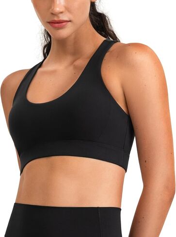 YUNOGA Racerback Sculpt Sports Bra, U Neck High Impact Running Wireless Workout Yoga Bras with Removable Cups Pads in Saudi Arabia