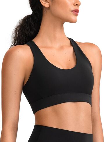 YUNOGA Racerback Sculpt Sports Bra, U Neck High Impact Running Wireless Workout Yoga Bras with Removable Cups Pads in Saudi Arabia