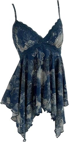 قمصان بيبي دول نسائية من Verdusa Y2K دانتيل ترتر للخروج، قمصان قصيرة بياقة على شكل V وكشكشة بيبلوم in Kuwait