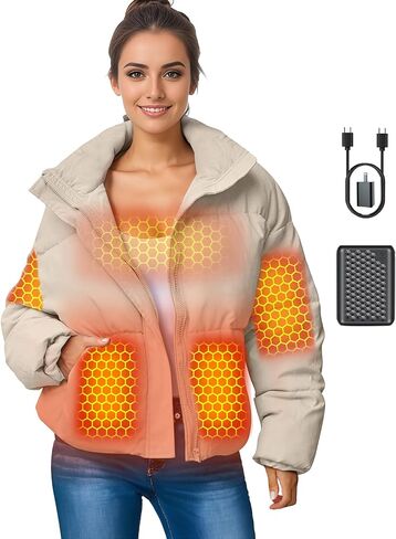 Graphene Women Heated Jacket 12V Fast Charge 18400mAh Large Capacity in Kuwait
