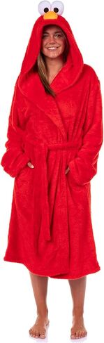 INTIMO Sesame Street Robe Adult Elmo Faux Fur Plush Hooded Bathrobe in Saudi Arabia