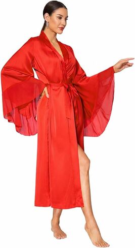 Bridal Satin Robe, White Long Sleeve Sleepwear – Women's Lightweight Sleepwear for Wedding, Spa & Home in Saudi Arabia