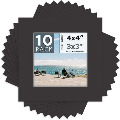Mat Board Center, Pack of 10, 12x16 Mixed Color White Core Picture Mats for 8x12 Photos in Saudi Arabia