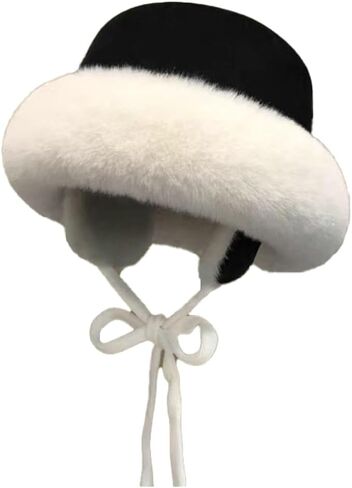 Winter Suede Bucket Hat with Ear Flaps Women Men Fuzzy Beanie Hats Faux Fur Fisherman Cap Beanies Cap Cloche Aviator Caps in Saudi Arabia