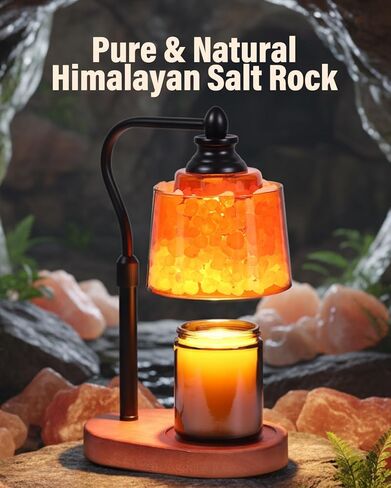 3-in-1 Candle Warmer Lamp with Timer Dimmable, Himalayan Salt Lamp & Passive Diffuser, Gifts for Women, House Warming Gifts New Home Decor, Wax Melt Warmer for Jar Candles in Saudi Arabia