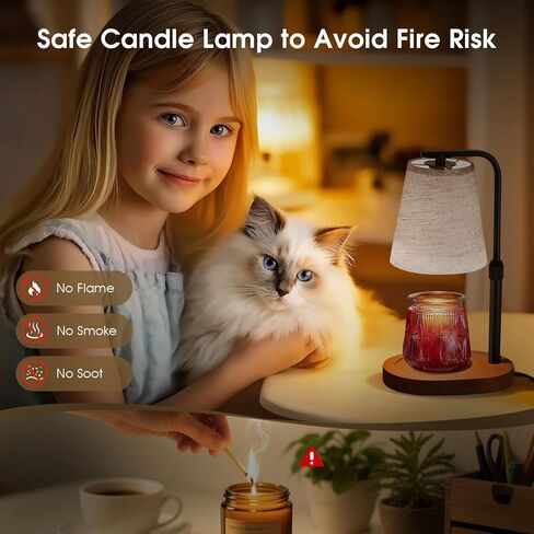 Candle Warmer Lamp with Timer Dimmable, Adjustable Height Candle Warmer Light for Jar Candles with 2 Bulbs, Christmas Birthday Gifts for Women Mom, House Warming Gifts New Home, Room Office Home Decor in Saudi Arabia