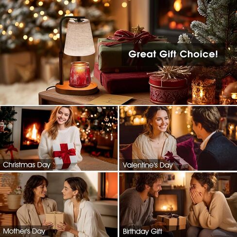 Candle Warmer Lamp with Timer Dimmable, Adjustable Height Candle Warmer Light for Jar Candles with 2 Bulbs, Christmas Birthday Gifts for Women Mom, House Warming Gifts New Home, Room Office Home Decor in Saudi Arabia