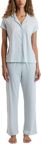 Laura Ashley Women's Pajamas 2 Piece Cotton Blend Notch Collar Button Down PJ Set in Saudi Arabia