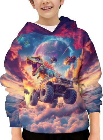 3D Print Hoodies for Teen Boys Girls Kids Graphic Printed Sweatshirt Pullover with Pocket in Saudi Arabia