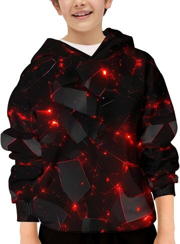 3D Print Hoodies for Teen Boys Girls Kids Graphic Printed Sweatshirt Pullover with Pocket in Saudi Arabia