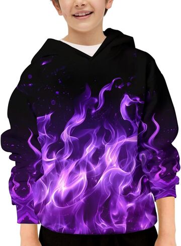 3D Print Hoodies for Teen Boys Girls Kids Graphic Printed Sweatshirt Pullover with Pocket in Saudi Arabia